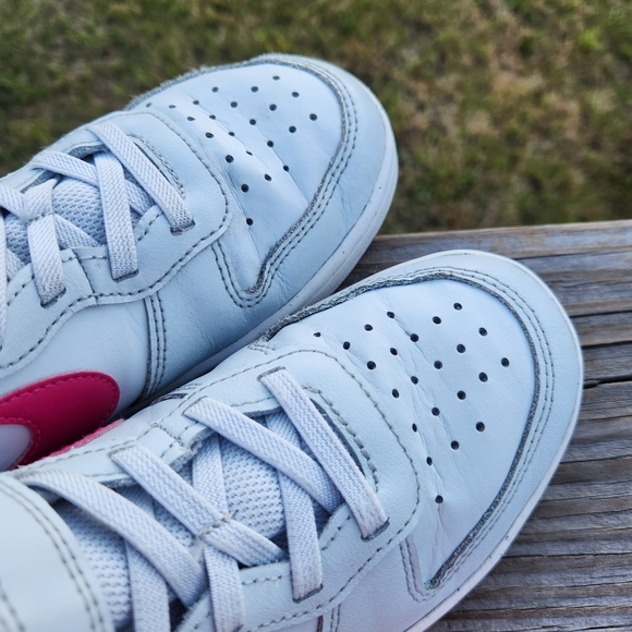 Nike Court Borough Low Recraft Girls Size 2.5 Y White Pink Leather Sneakers - Picture 7 of 14